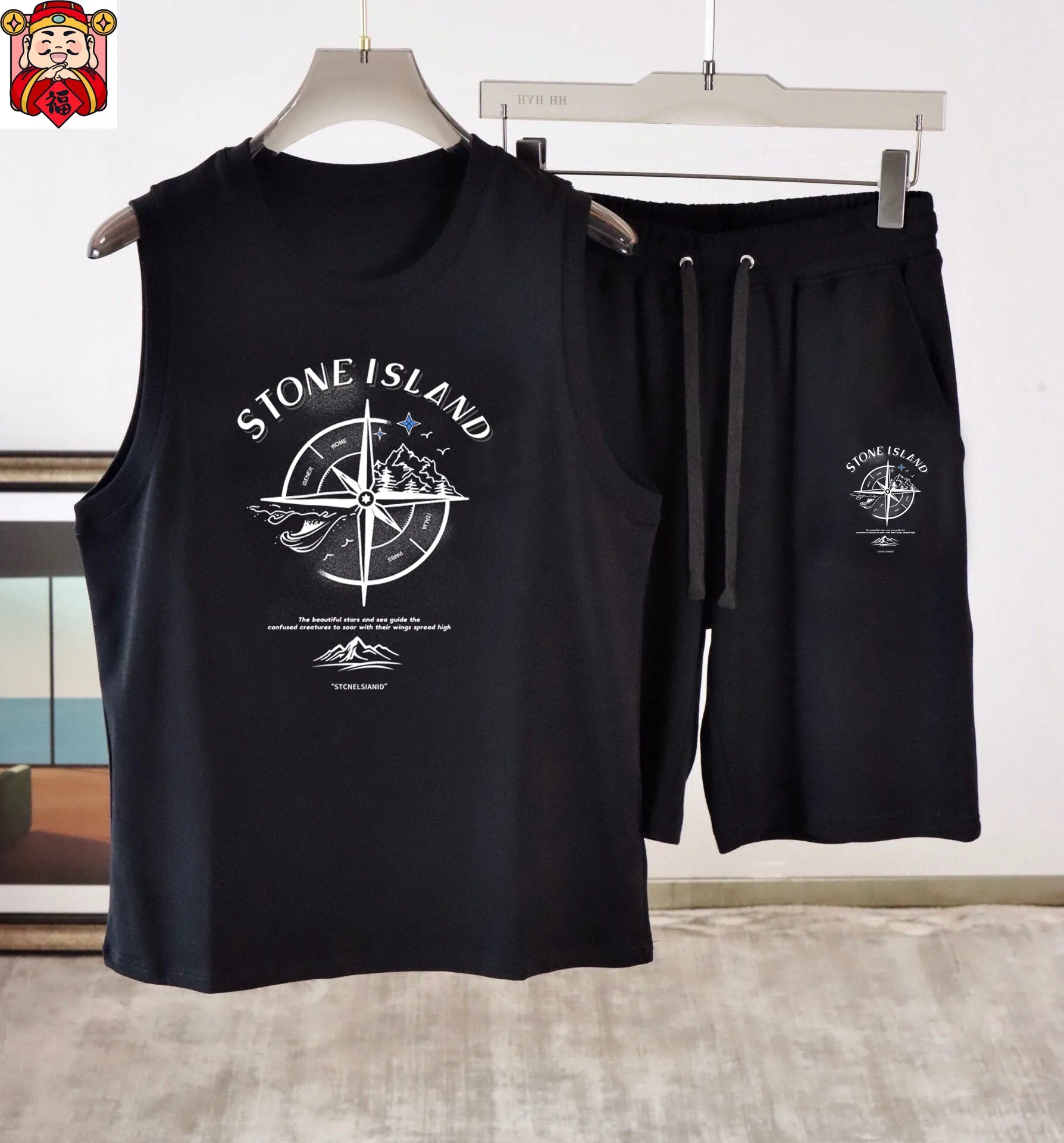 P280 Brand [Stone Island] 2025 spring and summer new vest suit, classic and simple style, anyone can drive easily, imported custom mercerized cotton fabric, soft, comfortable and stylish, sweat-absorbent and breathable, classic brand letter logo design on the chest, luxury fashion craft style, foreign trade company order, luxury classic design, fashion essential item! Highly recommended to buy! 🔺🔺Counter size: M～3XL